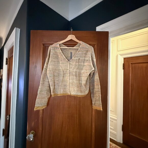 Raquel Allegra Cotton and Angora cropped sweater - Picture 2 of 6